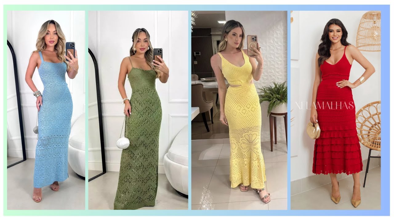 Vestido Tricô modal Shopee/Vestido em tricô Shopee/Moda tricot 2026