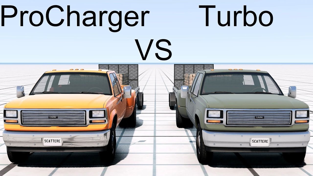 ProCharged Diesel vs Turbo Diesel Pulling Test! BeamNG. Drive