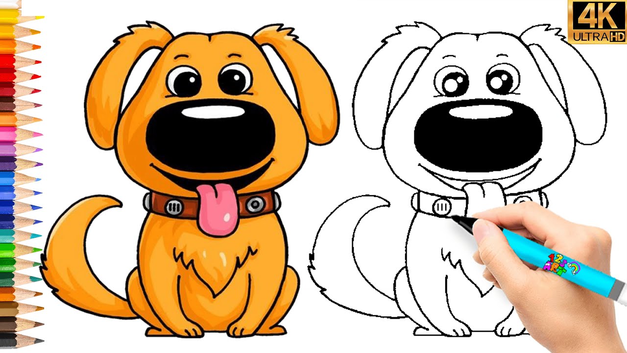 DESSIN DE CHIEN 🐶COMMENT DESSINER UN CHIEN FACILEMENT 😍DESSINER DES IMAGES 🌈DESSINS FACILES
