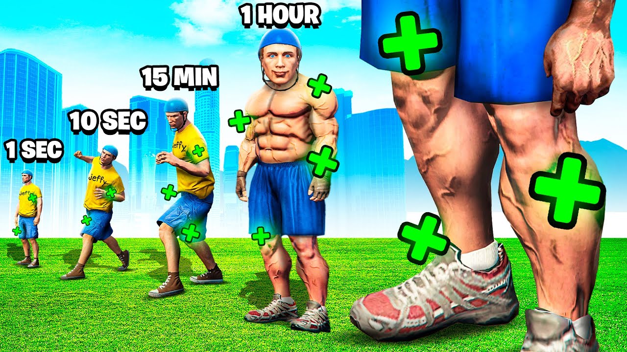GTA 5, но каждую секунду Джеффи получает +1 к размеру!