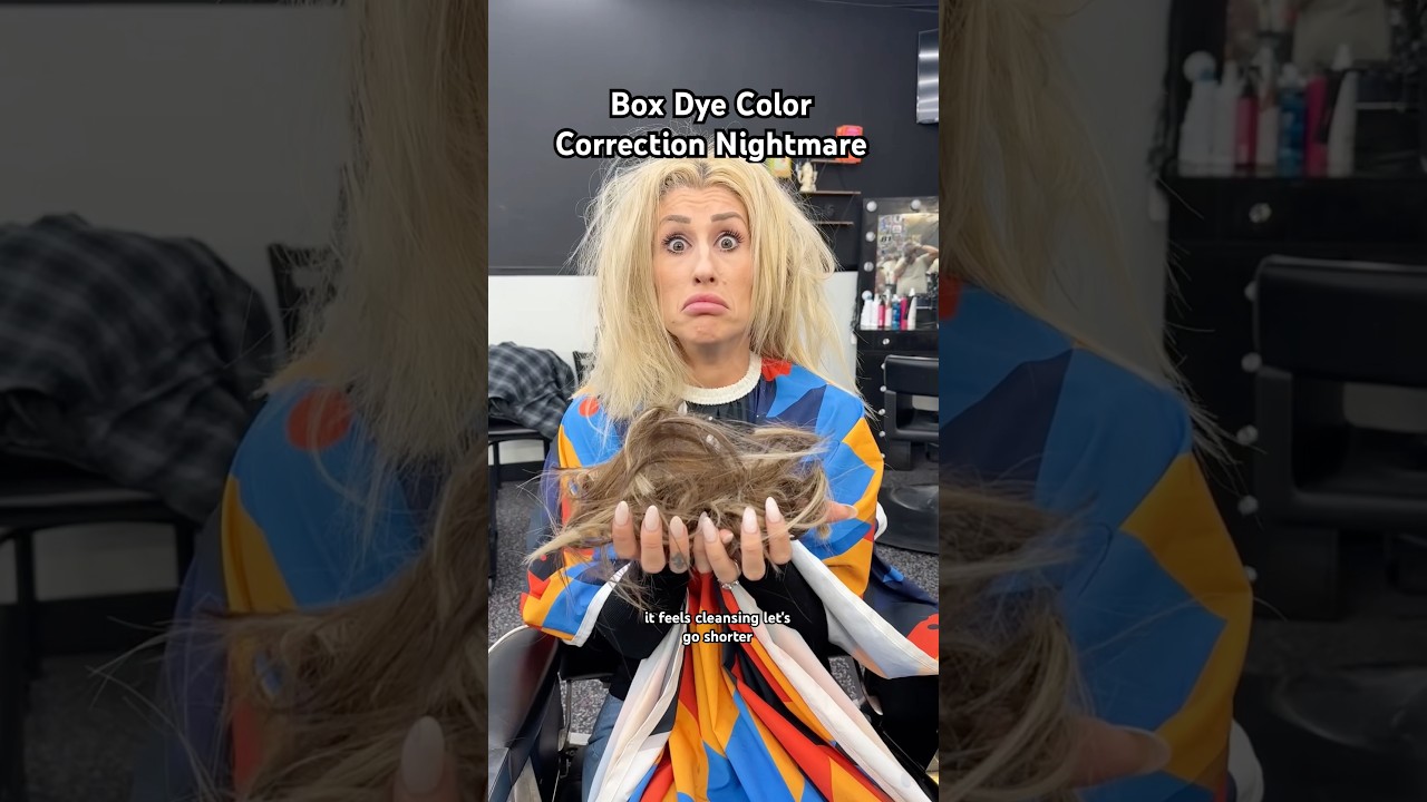 Box Dye Color Correction Nightmare #bleach #hair #shorts #bobhaircut #blonde #viralhair #youtube