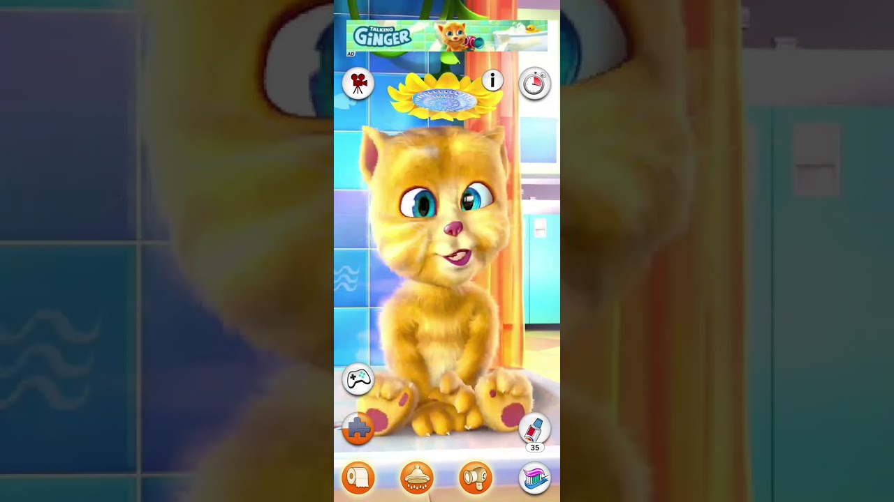 Talking Ginger Funny Moments | Cute Cat Game Gameplay | Talking Ginger Mobile Game
