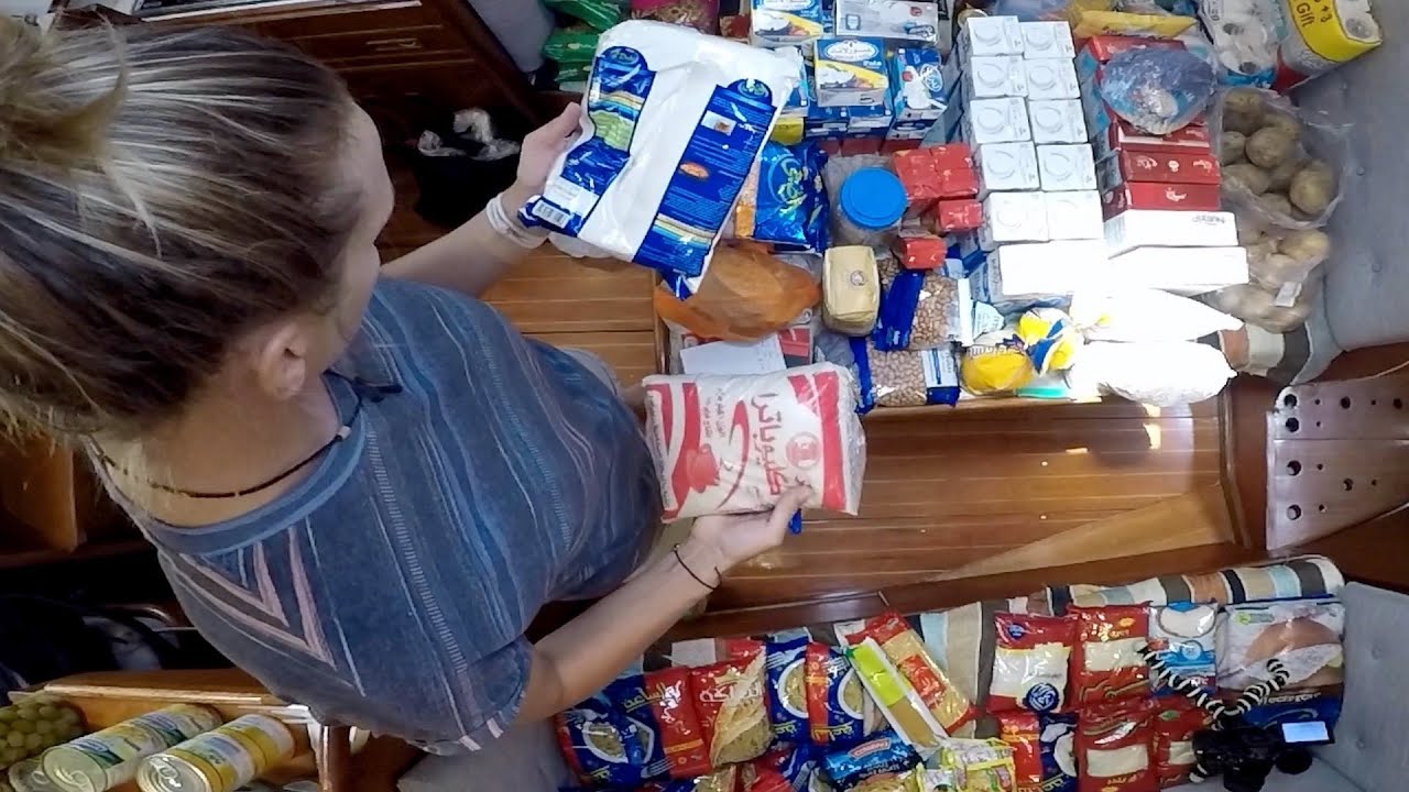 How to prepare for 3 month's sailing (stocking up with food) #DayVlog17