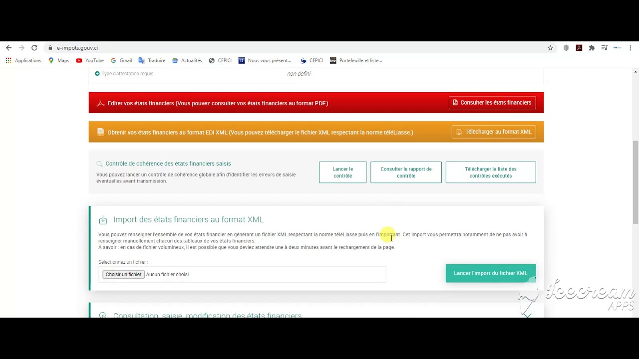 TELELIASSE : Transmission des &eacute;tats financiers sur E-IMPOTS