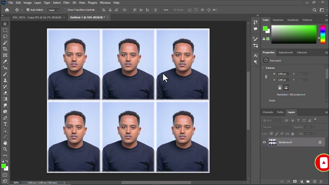 ጉርድ ፎቶ ኣሰራር በኣማርኛ | making passport size gurd photo in amharic using adobe photoshop