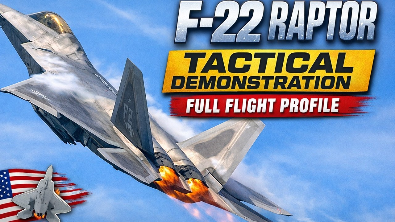 Полная демонстрация F-22 Raptor | Экстремально высокий угол атаки, скольжение хвостом и «Громовой...