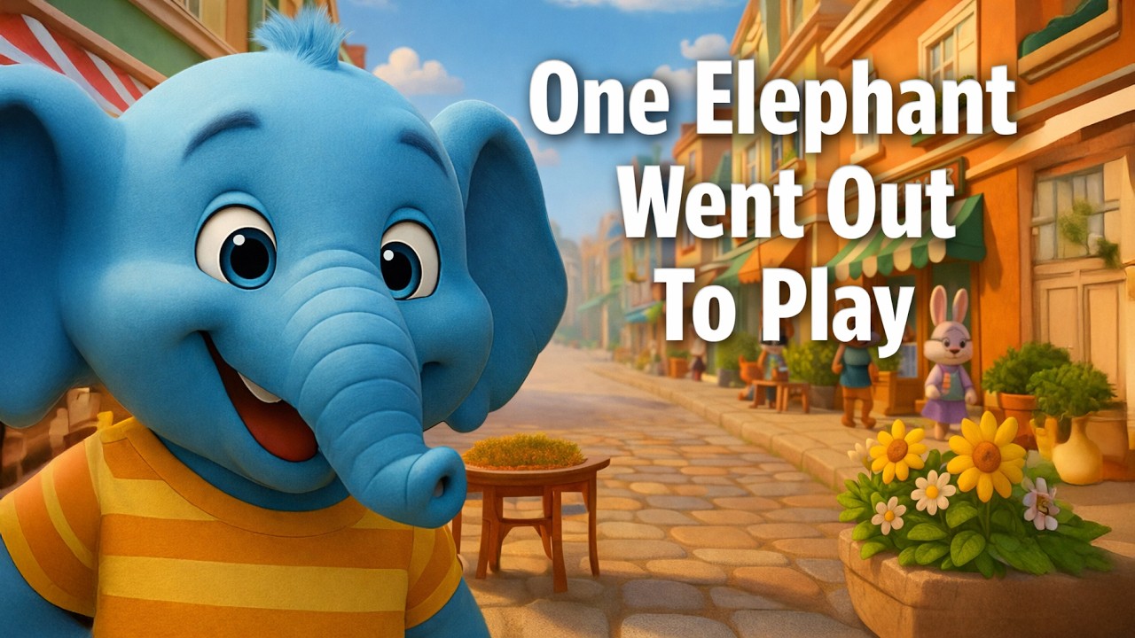 One Elephant Went Out To Play | Fun Counting Song for Kids | Nursery Rhyme with Lyrics