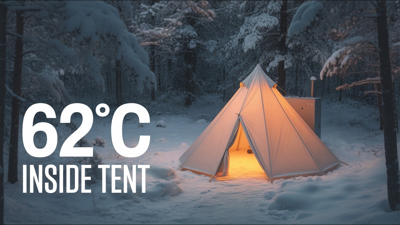 Living in a Hot Tent at 62°C  Off Grid Winter Survival #WinterSurvival