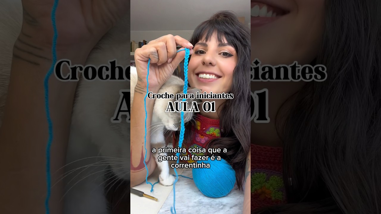 Croche para iniciantes, aula 01 - correntinha #crochet