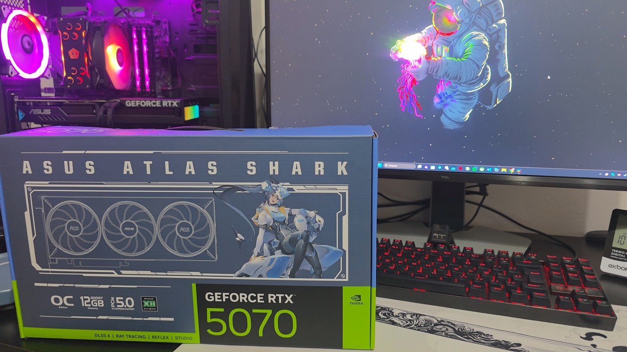 ASUS RTX 5070 Atlas Shark - Unboxing, Testes e Review rápido
