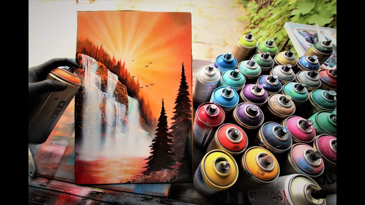Autumn Sunset  SPRAY PAINT ART by Skech