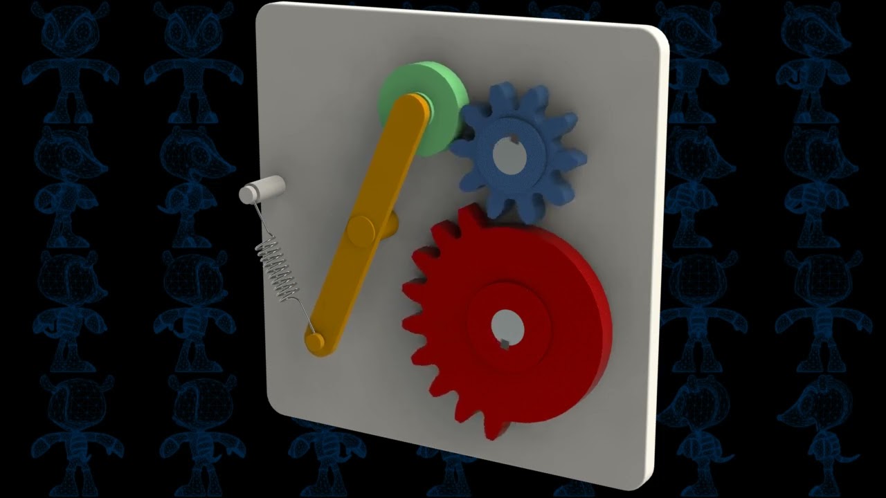 428  Intermittent Mutilated Gears Mechanism 3D Model
