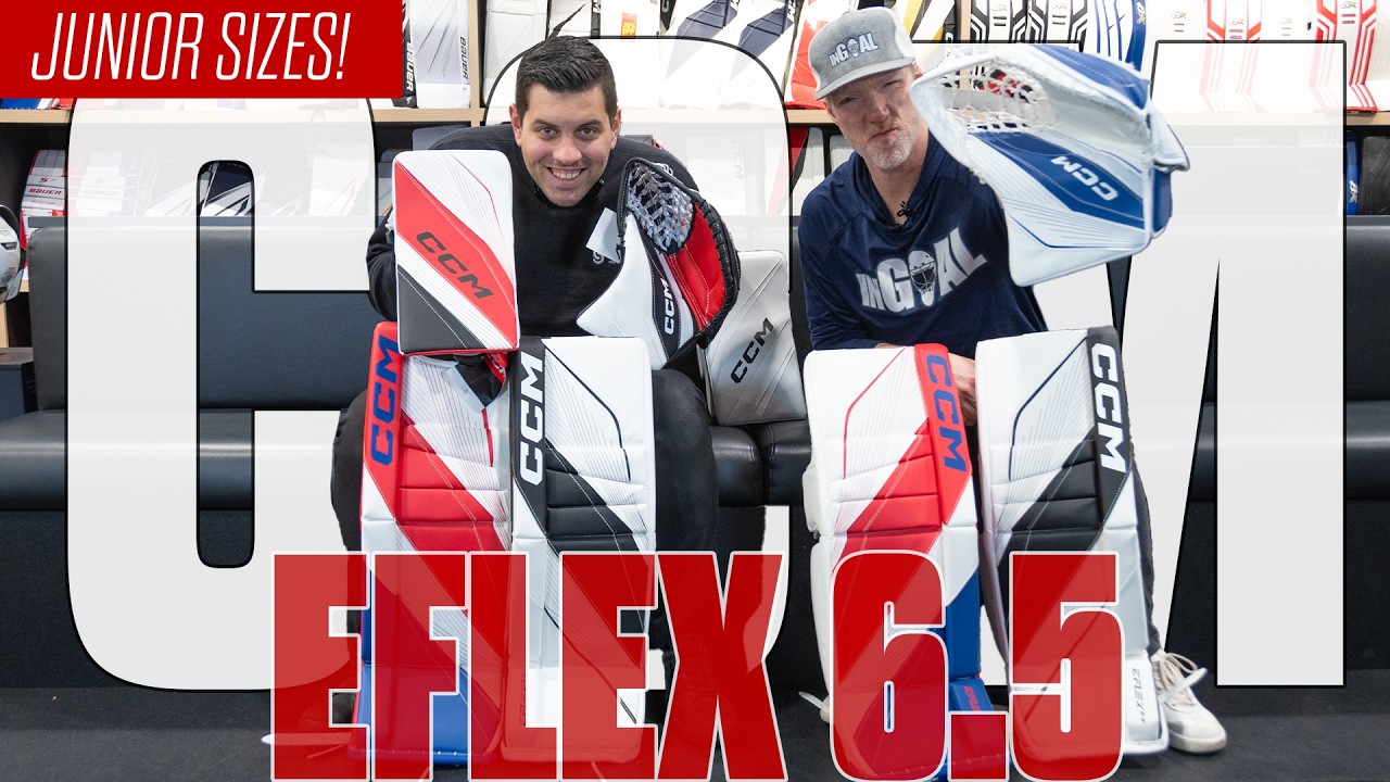 CCM EFlex 6 5 Goalie Gear - Pro Features - with sizes from junior to adult at a low price point
