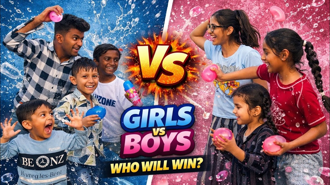GIRLS V/S BOYS BALOON FIGHT🫟🌈😂