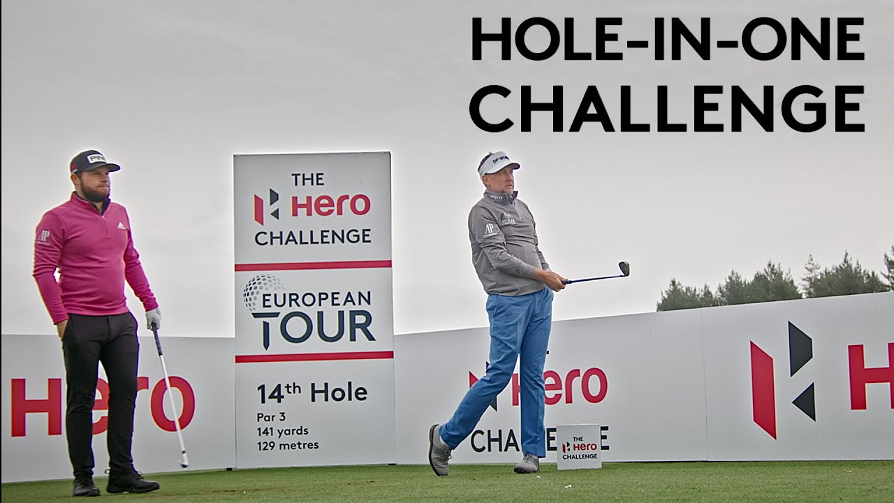 Ian Poulter & Tyrrell Hatton try to make a hole-in-one with 50 balls | Hero Challenge