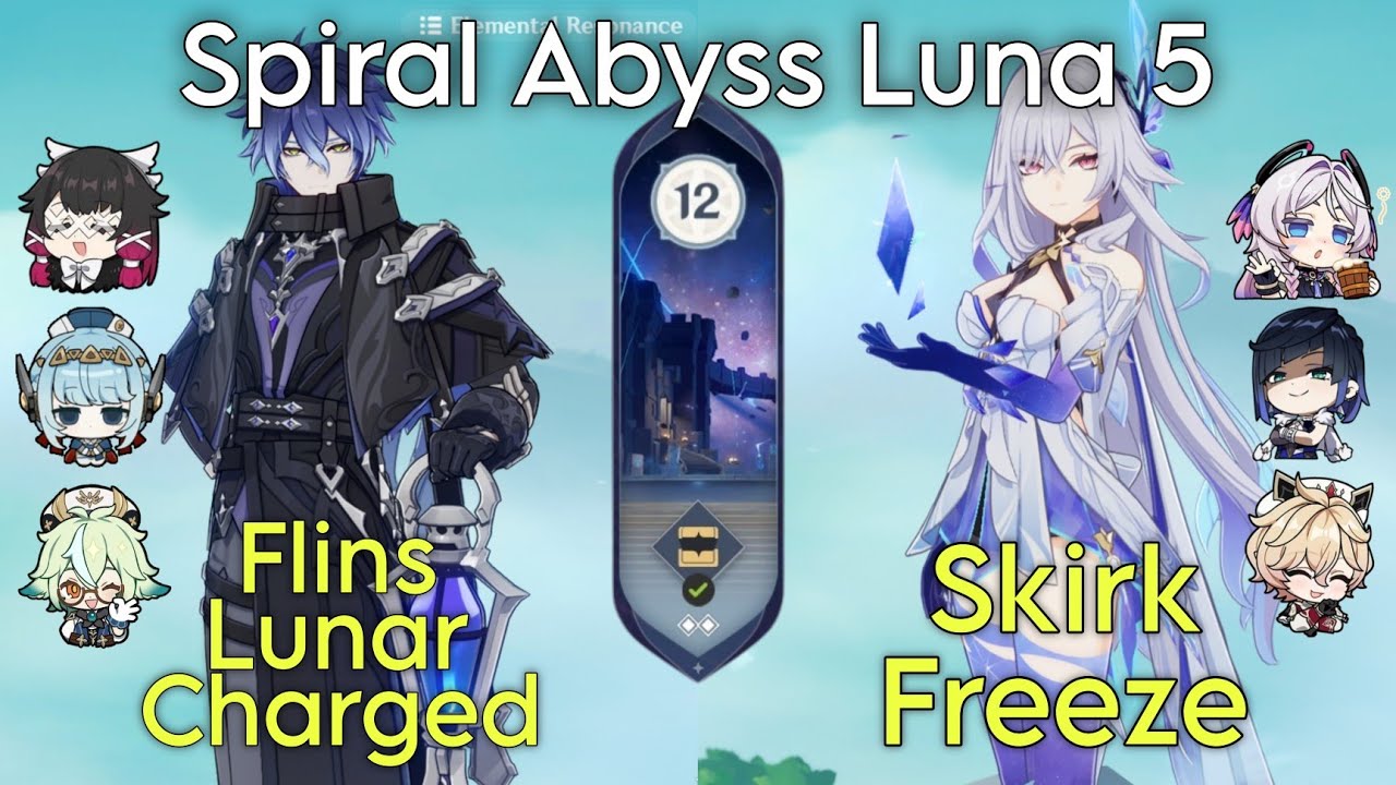НОВИНКА Spiral Abyss Luna 5 I Flins C0R0 Lunar-Charged & Skirk C0R0 Freeze I Genshin Impact 6.4
