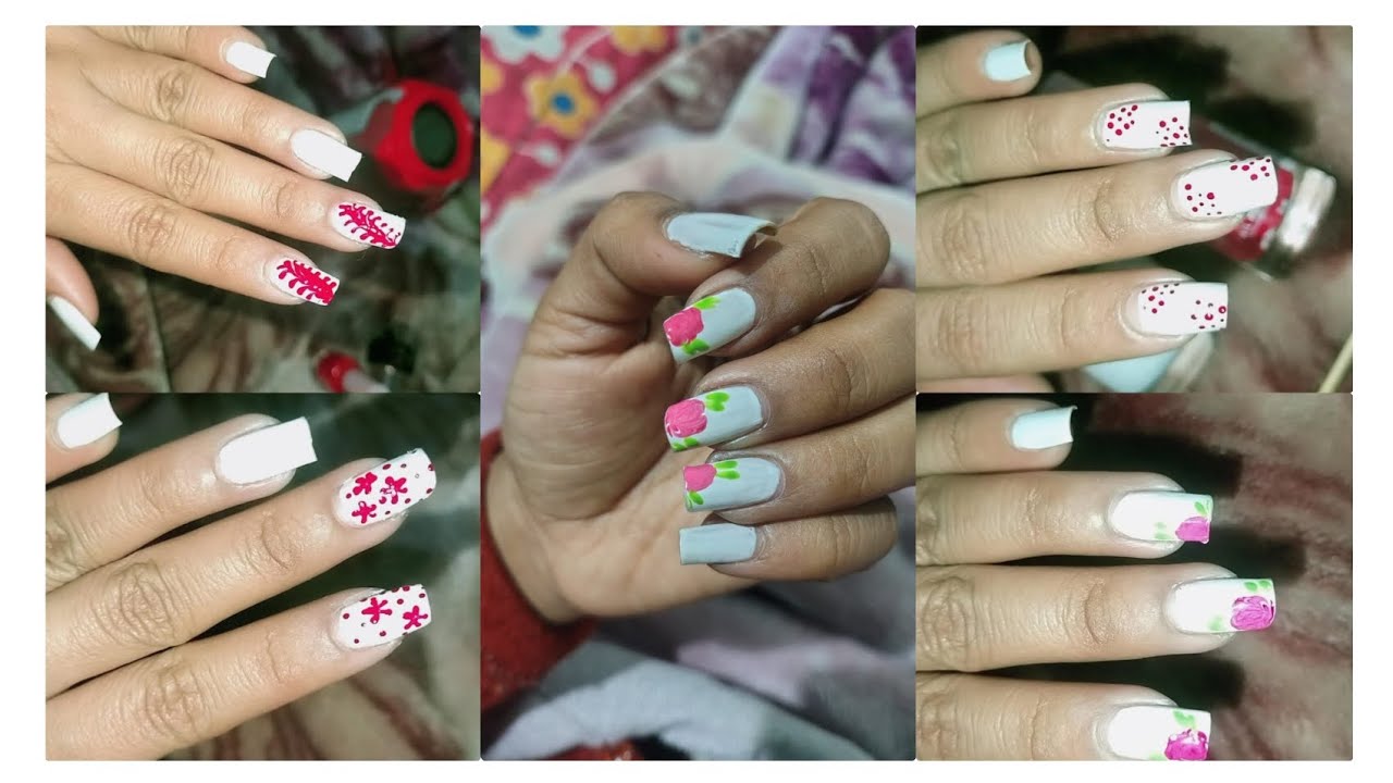 RED AND WHITE nail art ideas for girls ✨💅🏻🌷||PRETTY NAILS 💅🏻