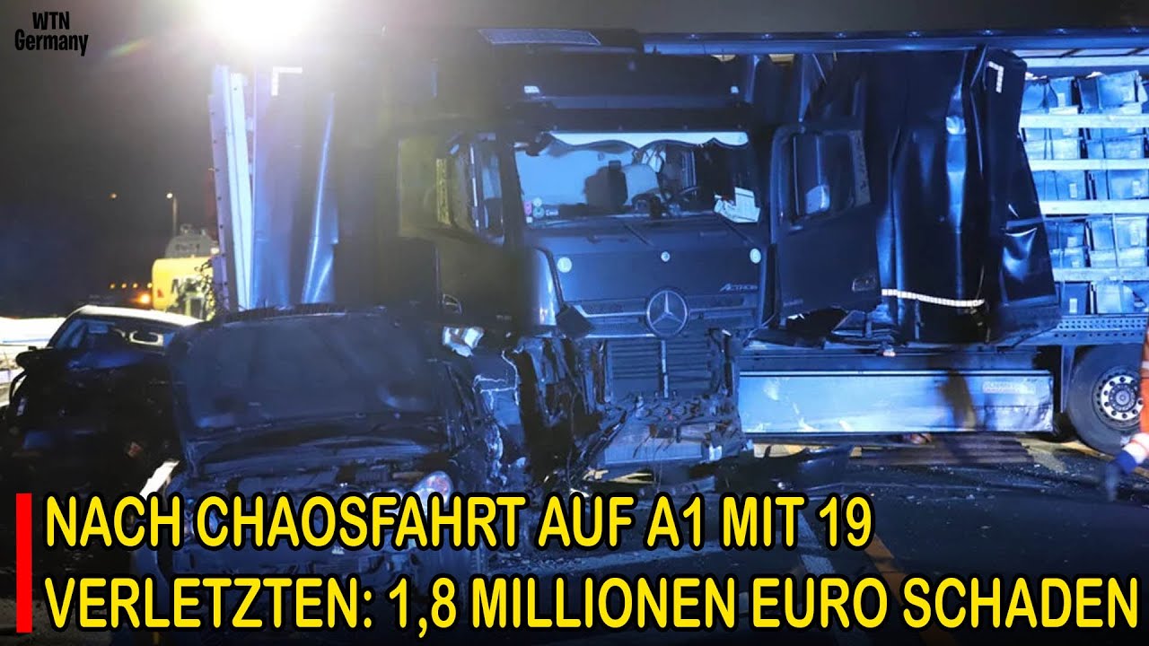 NACH CHAOSFAHRT AUF A1 MIT 19 VERLETZTEN: 1,8 MILLIONEN EURO SCHADEN 