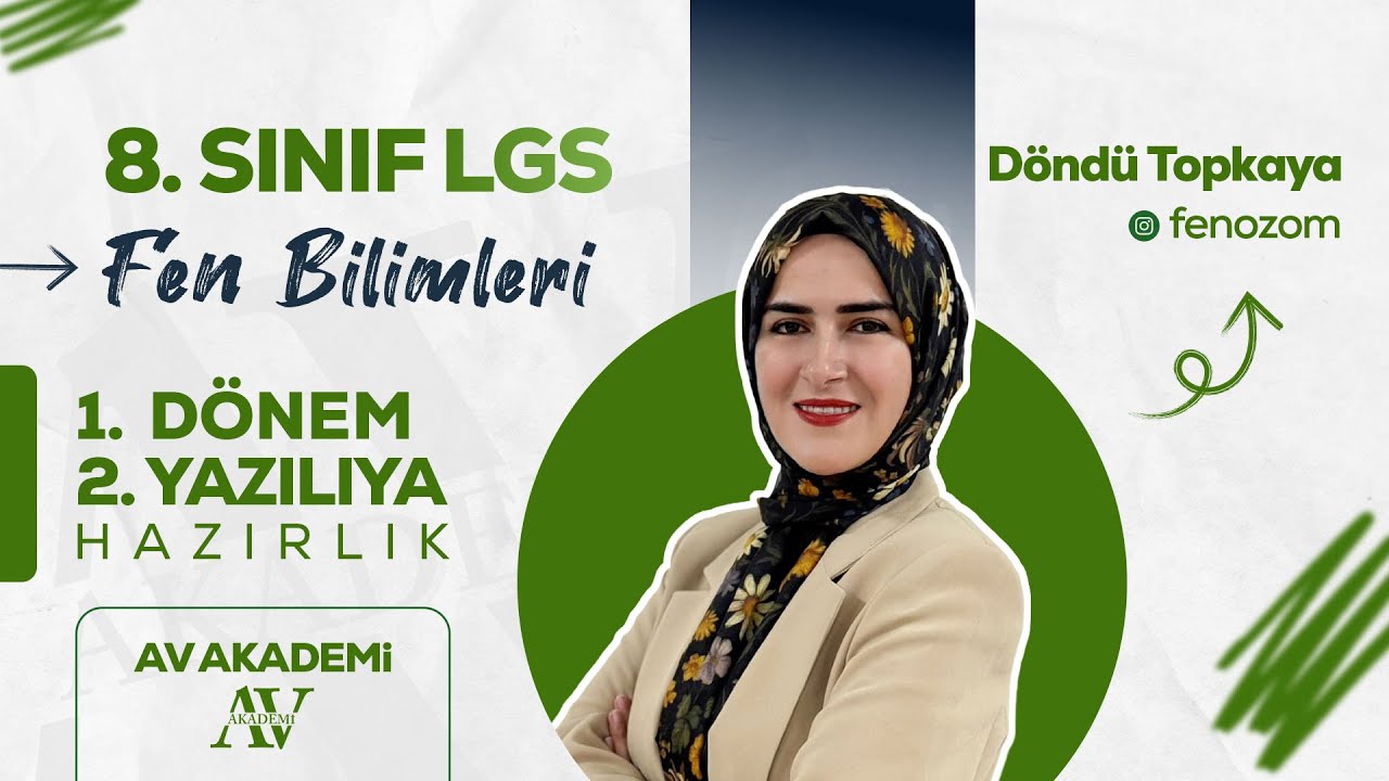 AV Yayınları | 8.Sınıf Fen Bilimleri 1. Dönem 2. Yazılıya Hazırlık