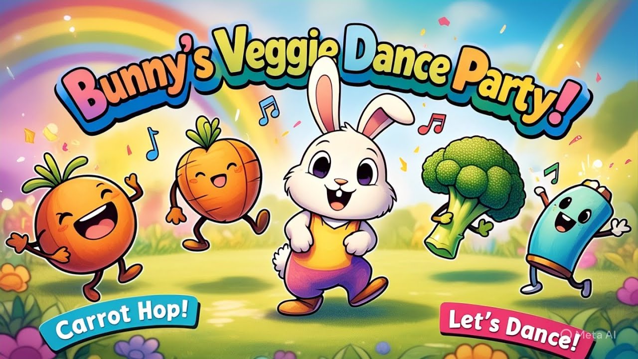 Bunny’s Veggie Dance Party : Carrot Hop! , Broccoli Boogie!,  Tomato Twist! #veggiepower #kidsmusic