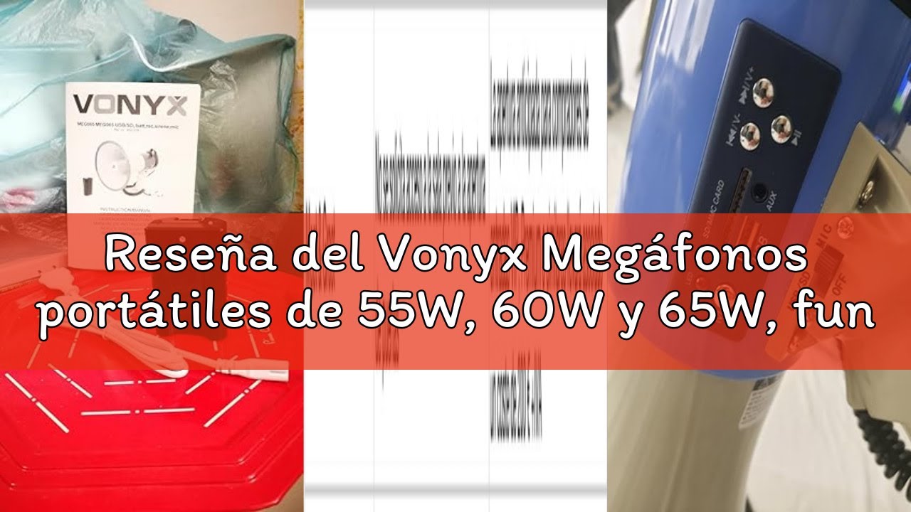 Reseña del Vonyx Megáfonos portátiles de 55W, 60W y 65W, función grabación, Alcance de hasta 1,2 km,