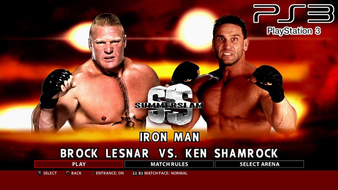 WWE 2K16 PS3 - Брок Леснар против Кена Шэмрока - Железный Человек (30 мин) [2K][mClassic]