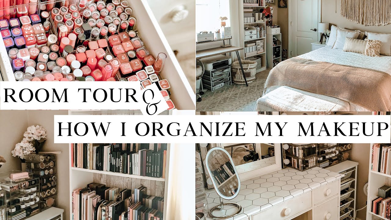 Room tour & How I organize my makeup collection 2020 | aboutsomethingpretty