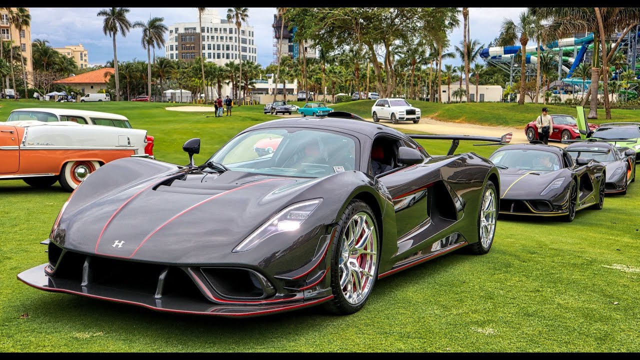 HYPERCARS ARRIVING - Hennessey VENOM F5, Koenigsegg AGERA, Bugatti CHIRON - Motorcar Cavalcade