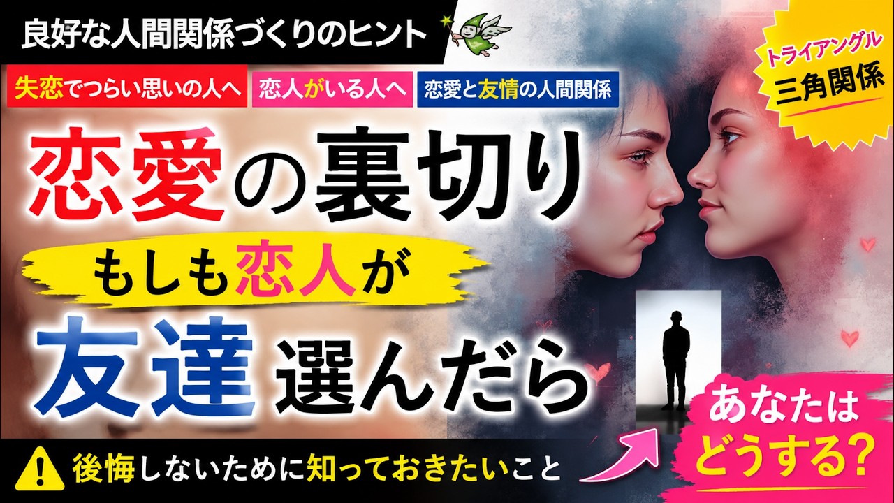 恋愛の裏切り　もしも恋人が友達選んだら　失恋でつらい思いをしている人へ　#恋愛　#失恋　#カウンセリング　#立ち直る方法　#悲しみが止まらない　#元気を出して　＠かかわり愛チャンネル