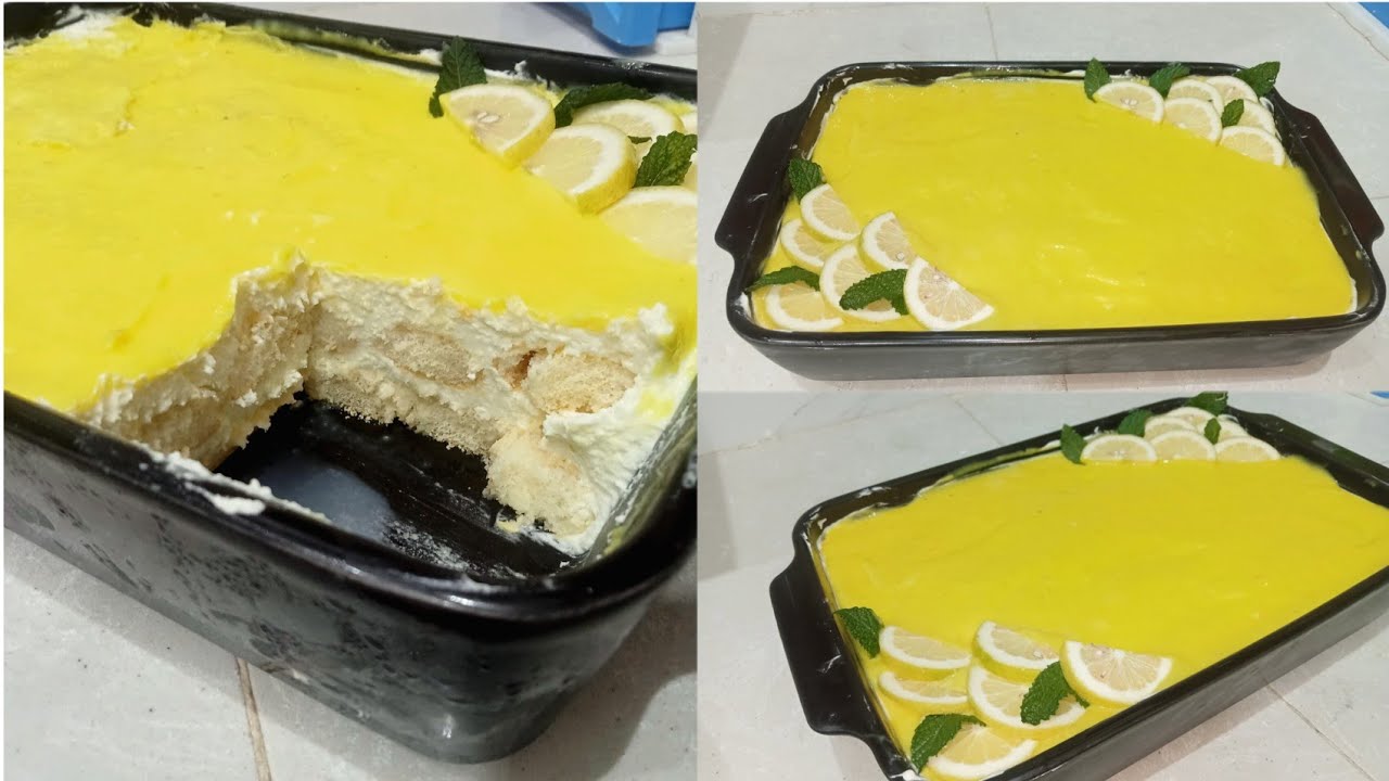 تحلية الليمون 🍋تيراميسو  باردة سهلة وسريعة واقتصادية👌😋tiramisu citron