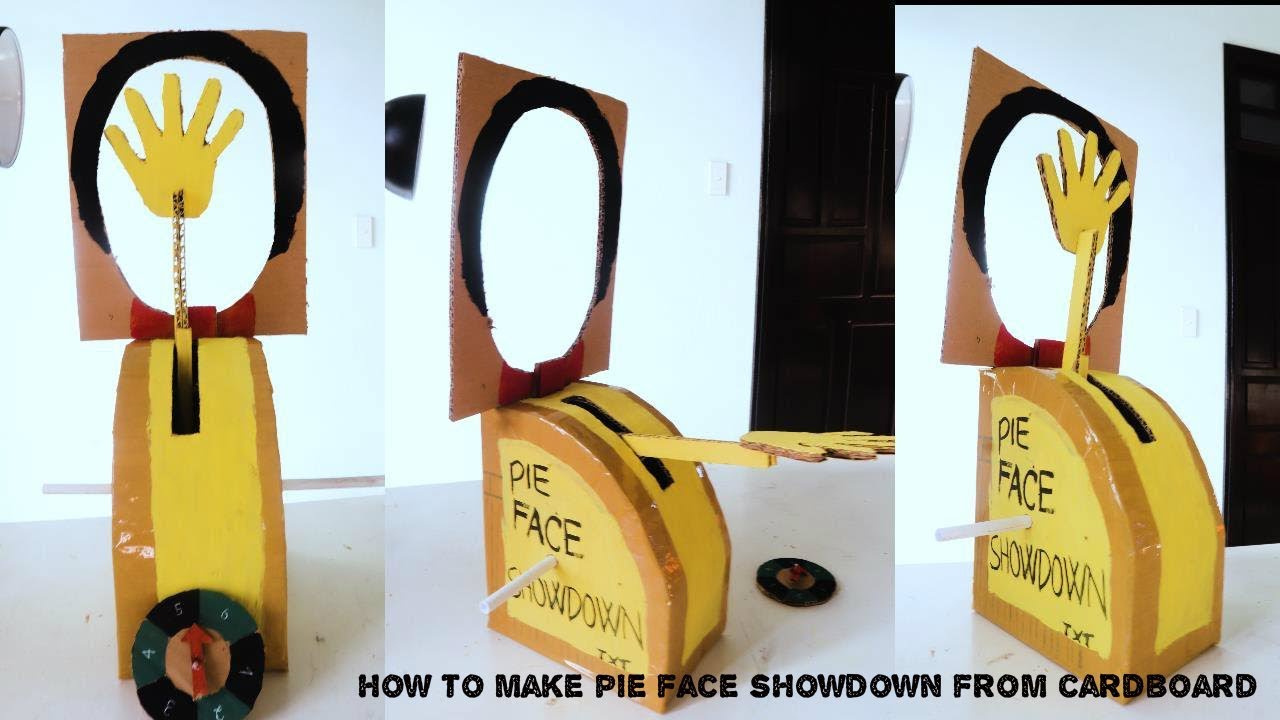 How to make pie face showdown from cardboard