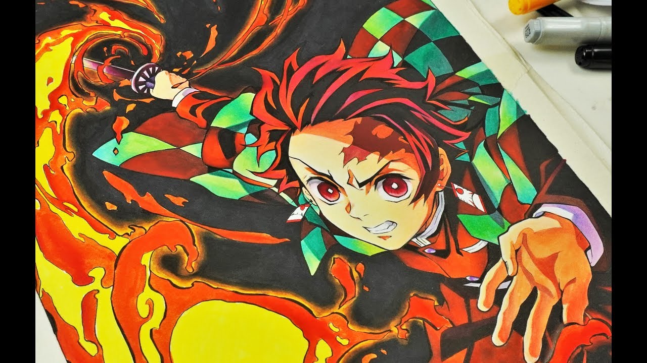 Drawing Kimetsu No Yaiba TANJIRO ひ の かみ かぐら (きめ つの や い ば)