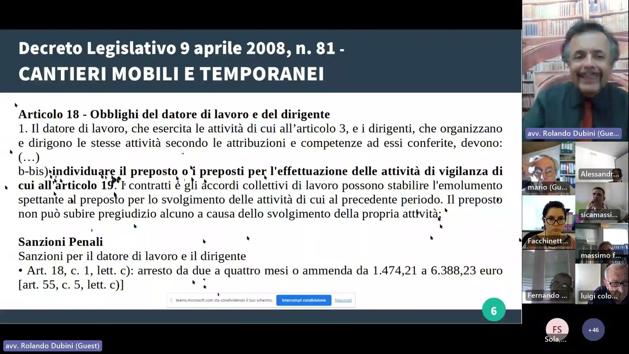 Webinar - Salute e sicurezza nei cantieri: compiti e responsabilità
