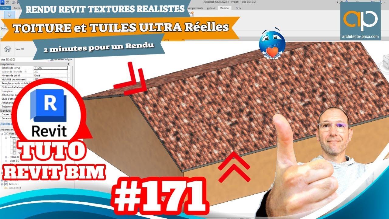 Tuiles REVIT : Astuces pour un RENDU hyper r&eacute;aliste - Tuto Gratuit REVIT