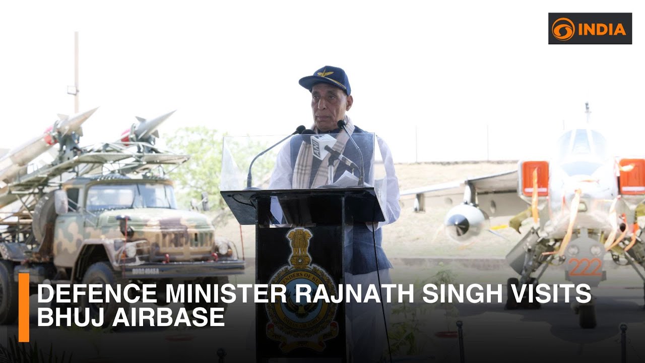 Defence Minister Rajnath Singh visits Bhuj airbase