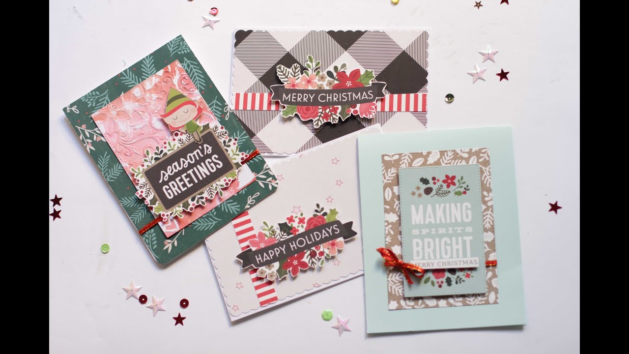 Cómo hacer postales de navidad con pocos materiales | Tutorial Scrapbooking