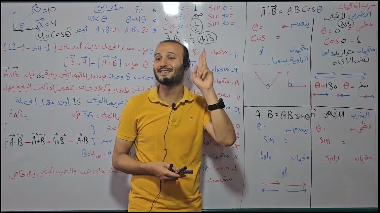ضرب المتجهات الضرب القياسي والاتجاهي 💥💥فيزياء أولى ثانوي 2024#أحمد_عطية