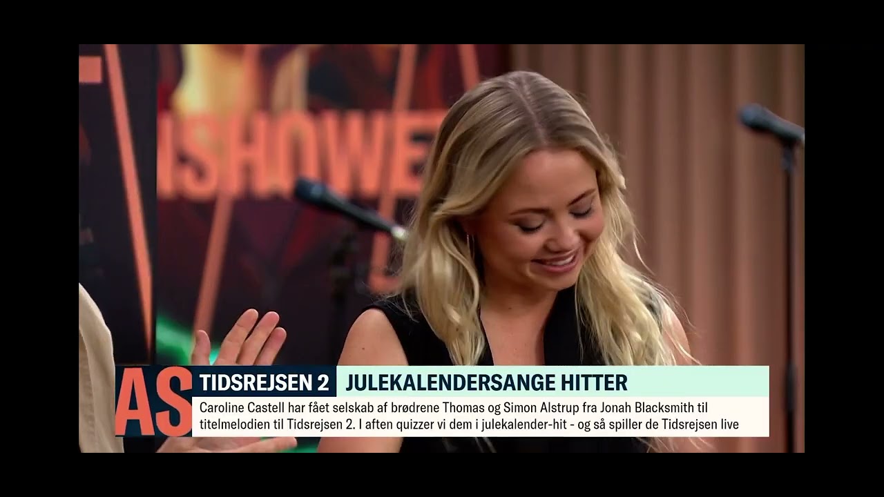 Caroline Castell og Jonah Blacksmith fortæller om Tidsrejsen 2 i Aftenshowet på DR1