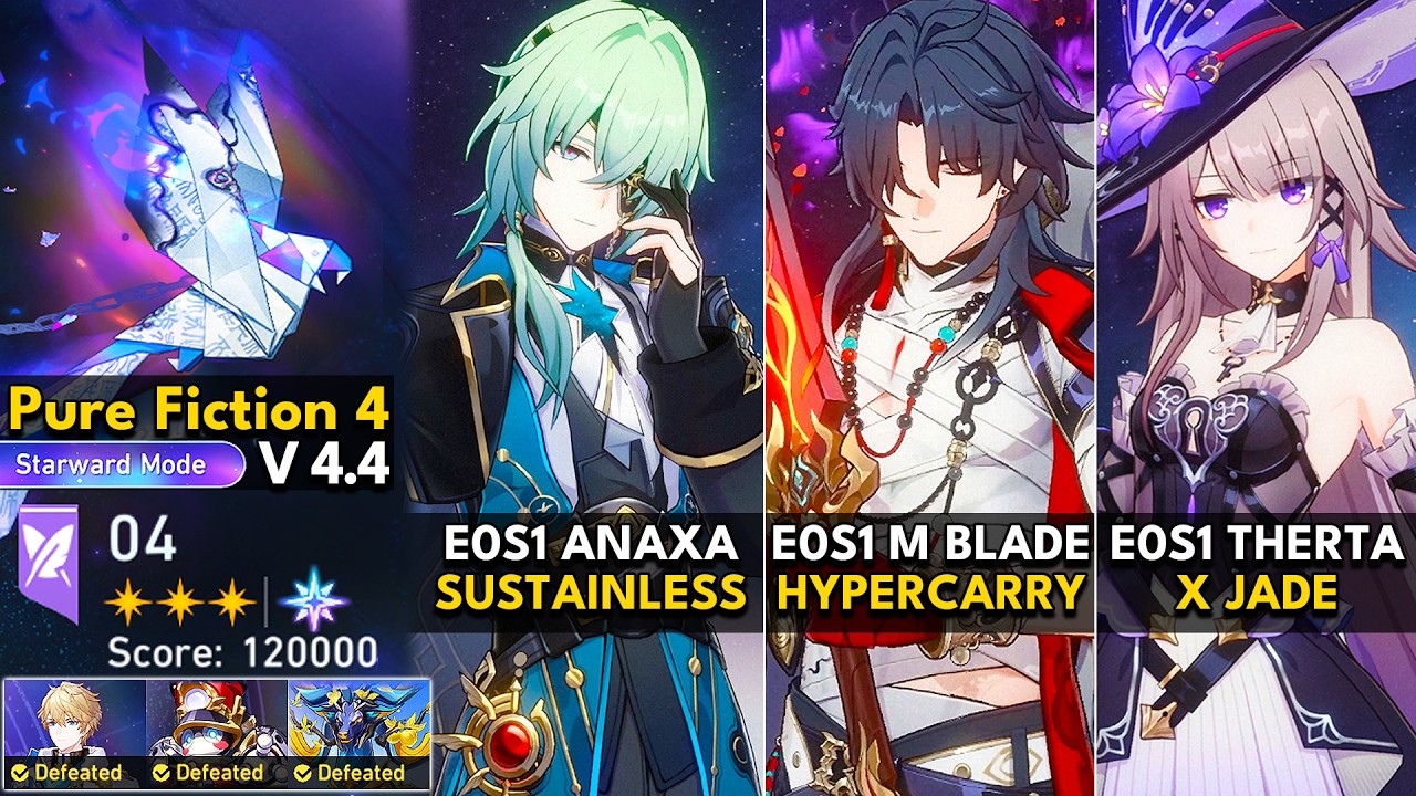 E0S1 Anaxa, E0S1 Mortenax Blade, E0S1 The Herta | Pure Fiction 4.4 Starward Mode | HSR 4.4