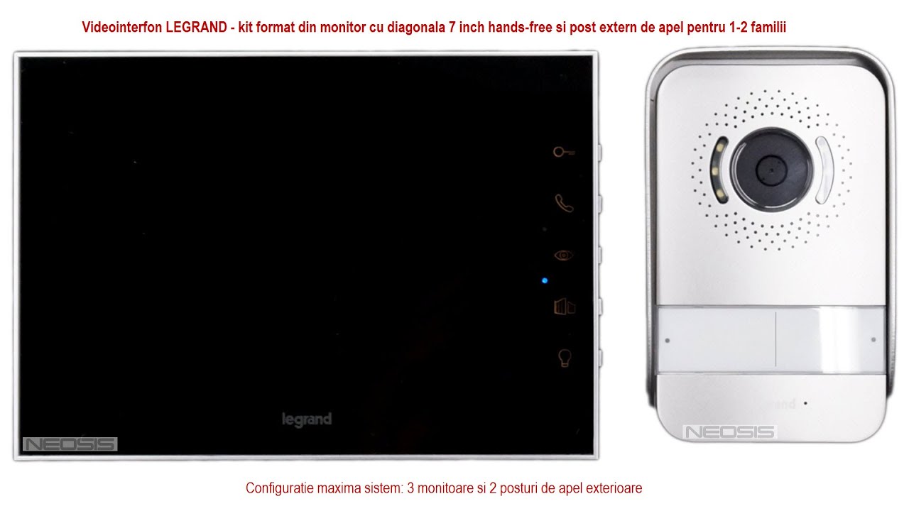 Videointerfon LEGRAND - kit 7 inch hands-free - Neosis.ro