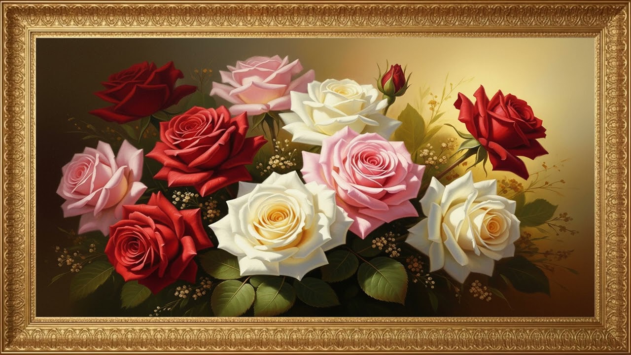 Elegant Flower Still-Life Canvas | Peaceful Decorative Art Screen