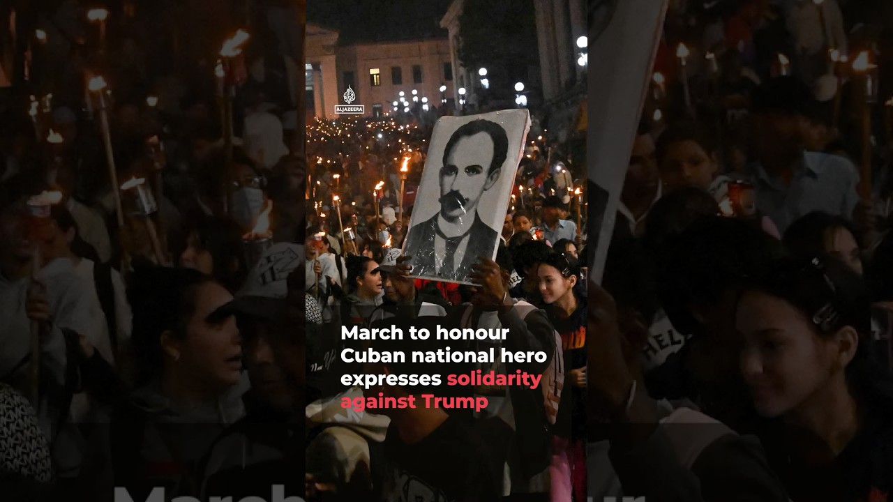 March to honour Cuban national hero expresses solidarity against Trump | AJ #shorts
