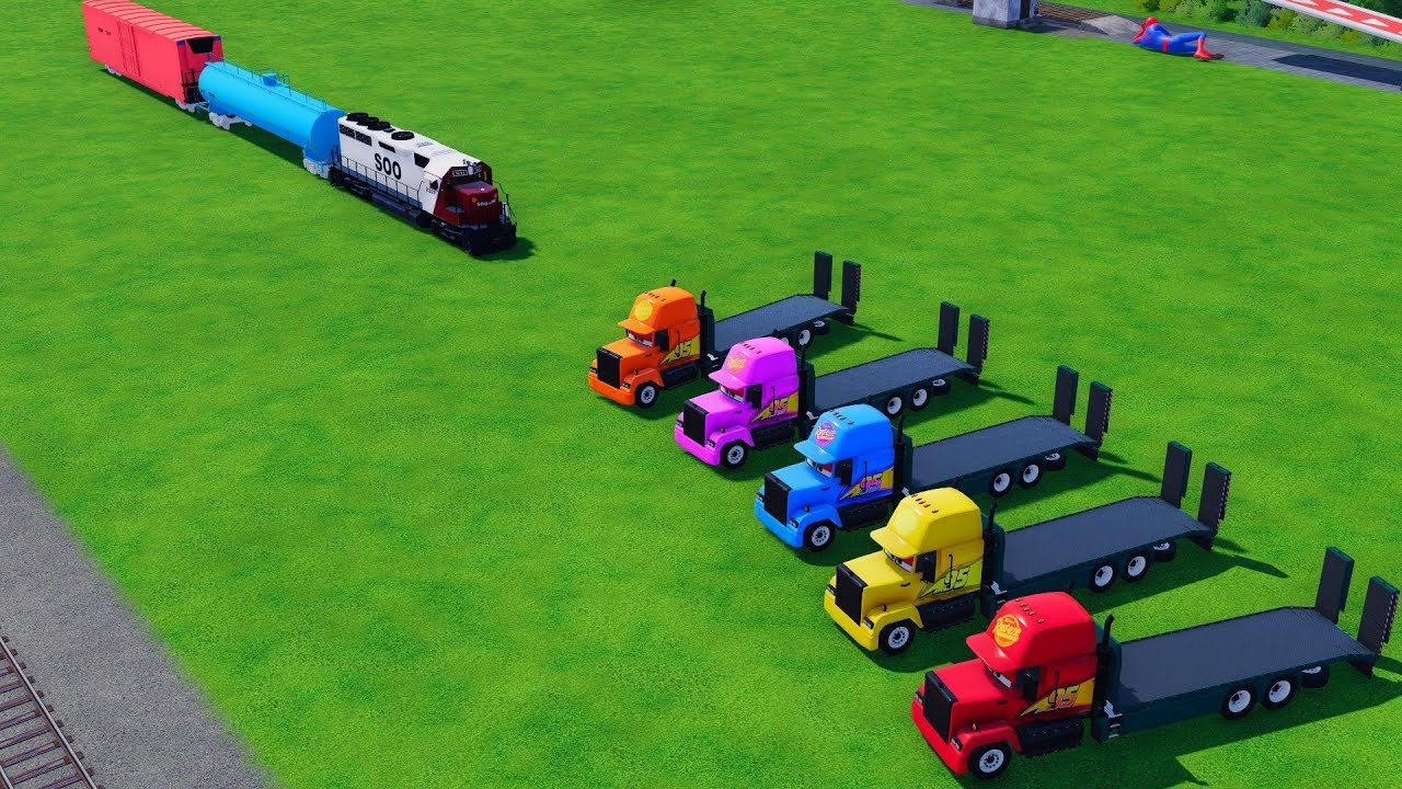 TRANSPORTING BUS, POLICE CARS, DUMP TRUCK, BOX TRUCK, FIRE TRUCK WITH SCANIA TRUCK - FS22 #3 