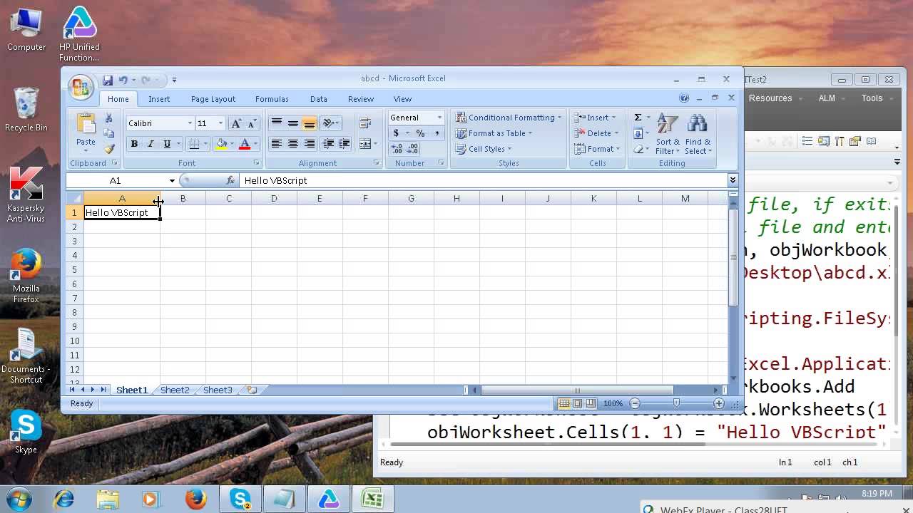 Excel Application Operations in UFT