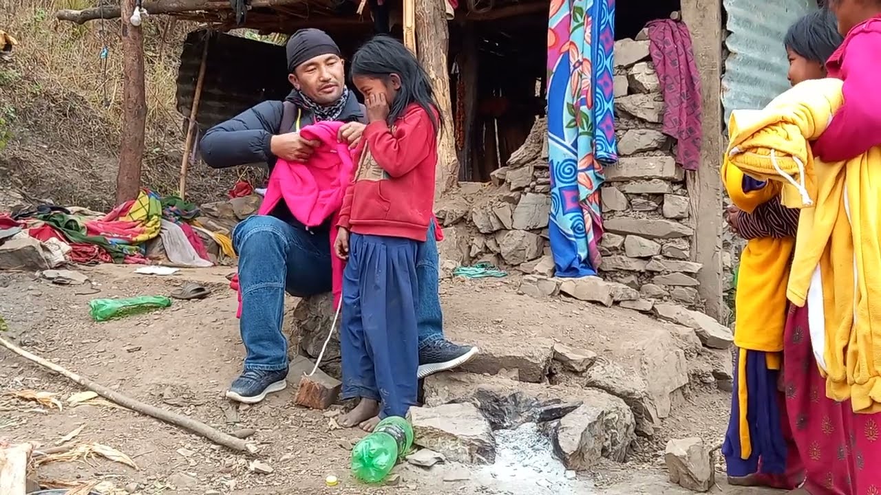 Giving some warm clothes to the poor children in the village | CSR | Help the children