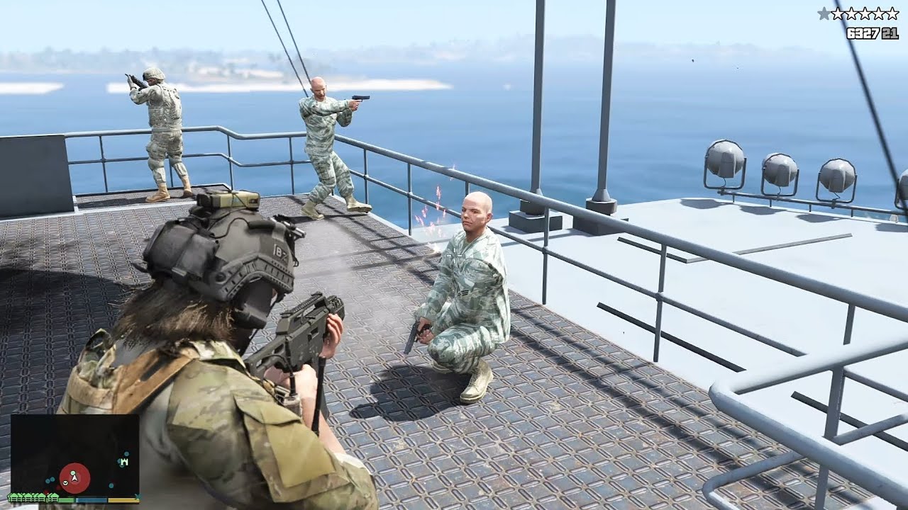 GTA 5 - Trevor's Aircraft Carrier Rampage + Ten Star Heat Escape [ R.D.E. 4.1.1]
