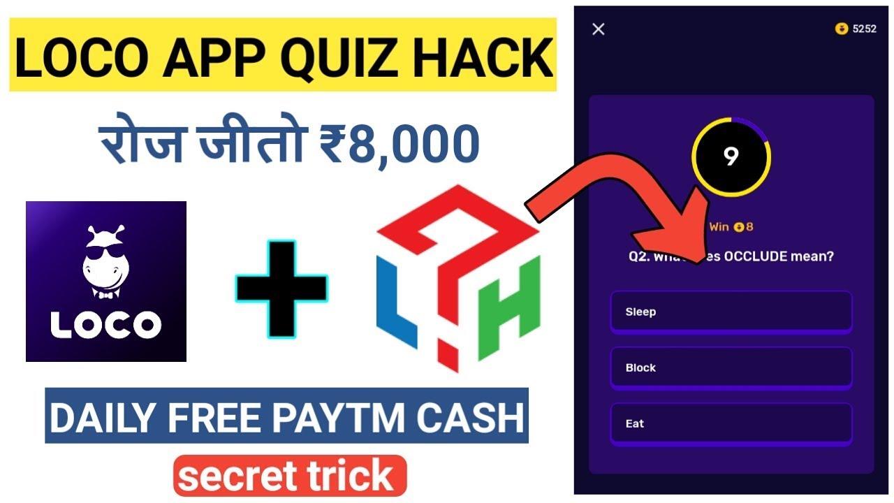 Loco app quiz hack trick | free paytm cash | daily free cash