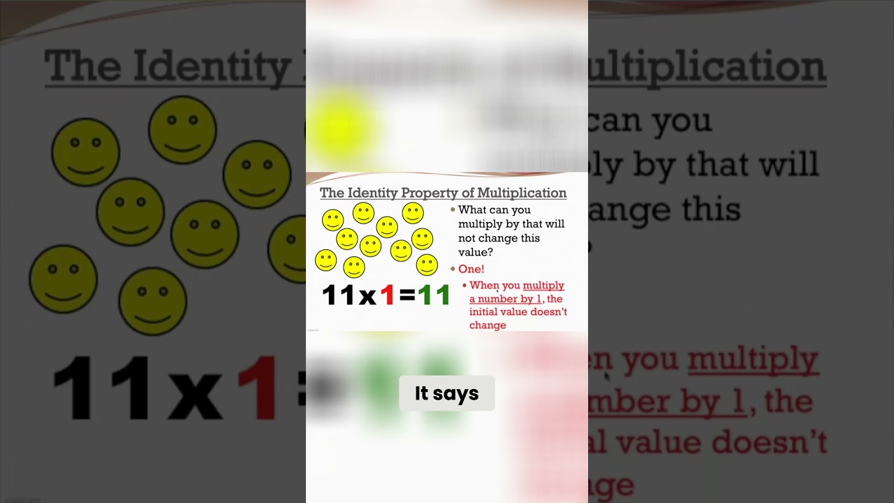 Discover the Identity Property of Multiplication