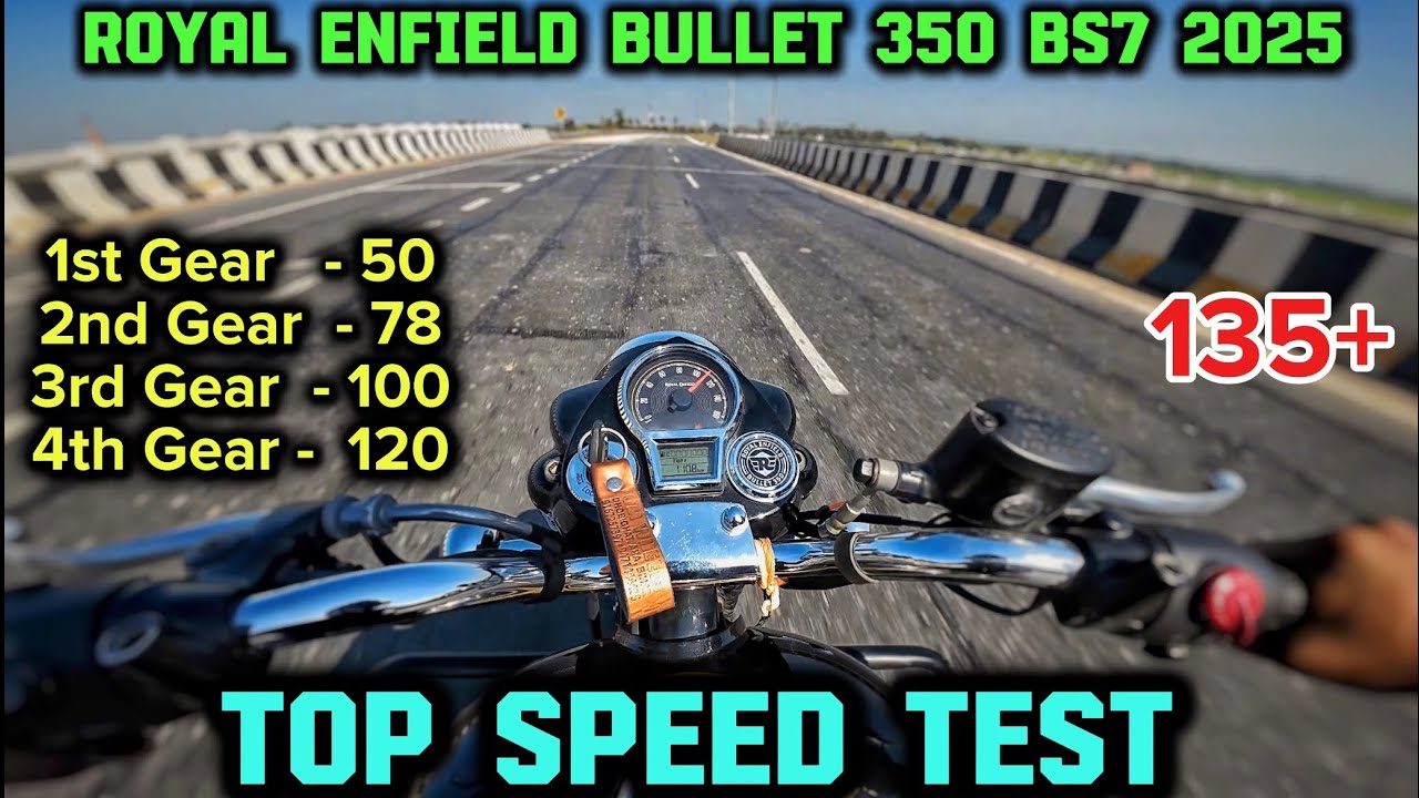 Royal Enfield Bullet 350 E20 BS7 2025 Top Speed Test #royalenfield #topspeed #bullet350 #bike