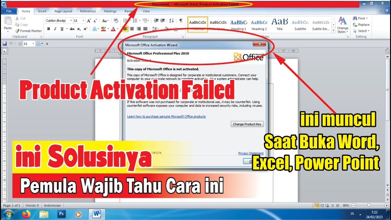 Cara Menghilangkan Product Activation Failed Microsoft Office